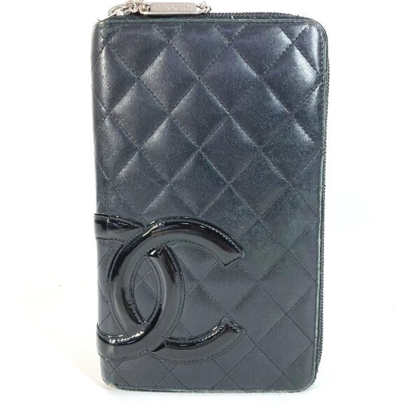 CHANEL A26710 Travel Case CC Zip Around Cambon Line Long Wallet - Picture 1 of 16